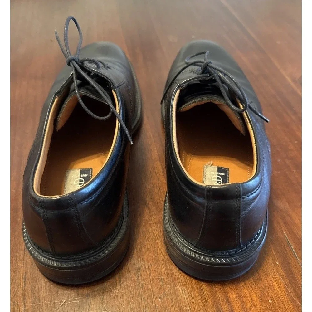 Stafford‎ Comfort Mens 12M Black Leather Derby Dress Shoes Made in Italy